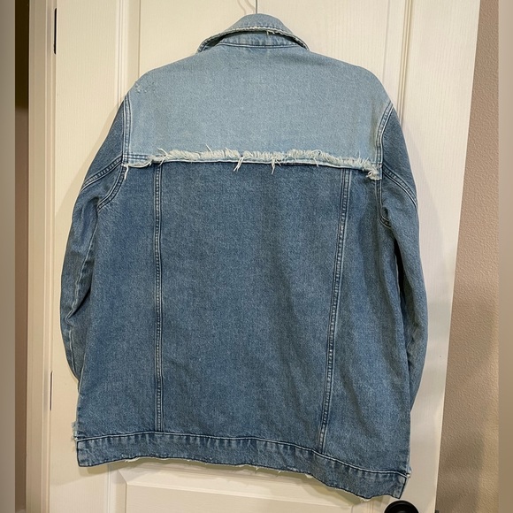 We The Free x Free People Your Dad's Denim Jean Distressed Oversized Jacket - Picture 6 of 16